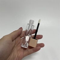 Récipient de brillant à lèvres carré rose mat plastique liquide ABS + AS vide emballage cosmétique de tube de brillant à lèvres 3.5ML