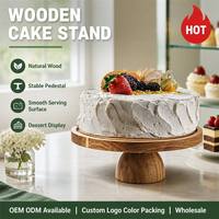 Plateau de service à gâteaux en gros – Présentoir à gâteaux en bois haut de gamme avec base sur pied pour la présentation de desserts et la table à manger