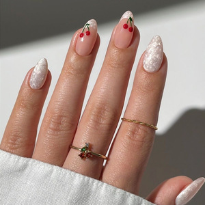 24 piezas <span class=keywords><strong>de</strong></span> <span class=keywords><strong>uñas</strong></span> <span class=keywords><strong>cortas</strong></span> <span class=keywords><strong>de</strong></span> almendra blanca francesa diseño <span class=keywords><strong>de</strong></span> flor <span class=keywords><strong>de</strong></span> tulipán usable <span class=keywords><strong>uñas</strong></span> postizas prensadas desmontables <span class=keywords><strong>para</strong></span> dedos - Product Image 5