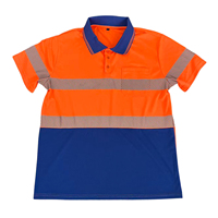 Polo de travail haute visibilité pour hommes, manches courtes, respirant, en polyester, certifié CIQ, idéal pour l'été