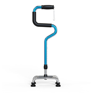 Béquille en alliage d'aluminium 26x18x(78~95.5)cm, hauteur réglable sur 8 niveaux, aide à la marche pour personnes handicapées - Product Image 4