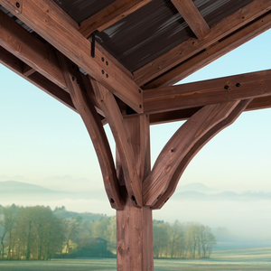 Kits de système de toit à persiennes étanches Gazebo extérieur en bois plastique Jardin WPC Pergola en bois - Product Image 3