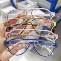 Monture de lunettes optiques ronde en acier inoxydable colorée, grande taille, épaisse, de haute qualité, vente en gros, tendance, promotion