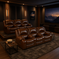Sofá de cine moderno de lujo, de cuero, eléctrico, retráctil, con espuma de alta densidad, sillón VIP para cine en casa.