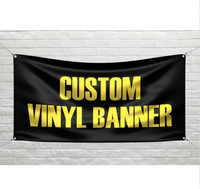 Bannière en vinyle PVC personnalisée, luxe noir et or, bannière de marque personnalisée pour les murs intérieurs des entreprises et la promotion commerciale