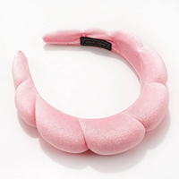Bandeau de spa gonflé personnalisé avec logo pour femmes, en éponge nuage, absorbant et antidérapant, pour le lavage du visage, les soins de la peau et le maquillage, vente en gros, cadeau