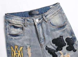 Aedenim người đàn ông thời trang dạo phố cá nhân graffiti hip hop mỏng thẳng jeans phong cách người đàn ông co giãn denim quần - Product Image 4