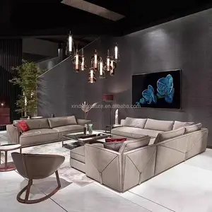 italienisches edelstahl-dekor wohnzimmer sofa 8 sitze couch wohnzimmer heimsofa-sets für wohnzimmer neueste luxus-sofa-sets