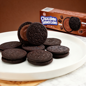 Nueva llegada: Galletas sándwich de chocolate cremoso Camill de 90 g, textura semidura, sabor dulce, snacks familiares, caja para la merienda. - Product Image 3