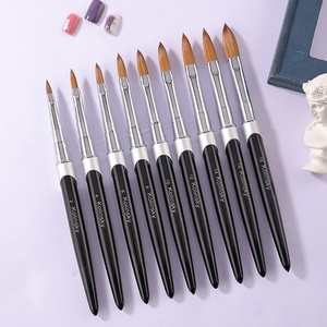 Customized 100% Kolinsky Oval Hair Acrylic <b>Nail</b> Brush with Metal Handle Private Label Soft Manicure Brush Acrylic Powder Brush - Product Image 4