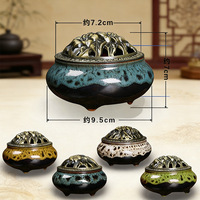 Brûleur d'encens en céramique effet craquelé, pour usage domestique, pièce décorative d'intérieur, plateau créatif pour bois de santal et altière