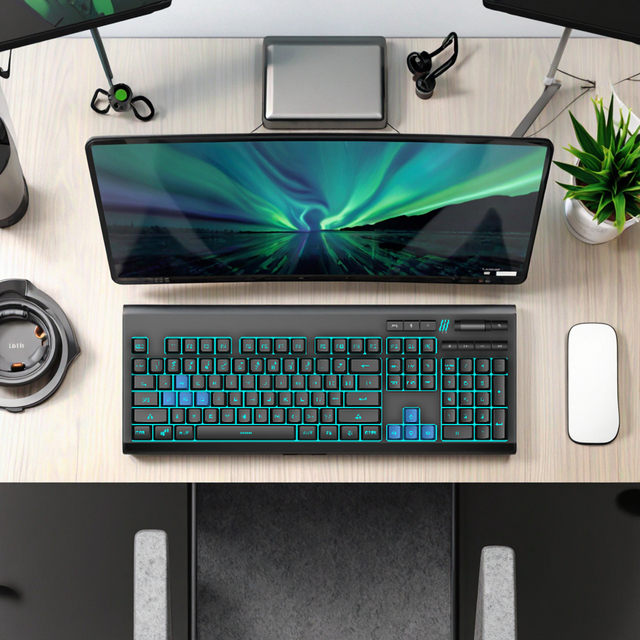 Premium Wireless RGB Gaming Keyboard with Dedicated Volume Roller 2.4Ghz Rechargeable Type-C Esports Keyboard for PC Gamer