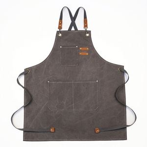 Tablier en toile anti-graisse personnalisé en coton denim pour la maison, la cuisine, le jardinage, le travail, les salons de thé, les cafés, les laiteries et le nettoyage - Vente en gros - Product Image 2