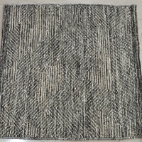 Ivory & Charcoal Geometric Abstract Wool Hand Knotted Eco-Friendly Modern Low Pile Rug. Sample 35 ft $200