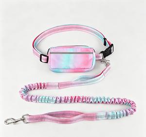 5 Uses Nylon Cotton Dog Bungee Leash Set <b>Pet</b> Collar <b>Harness</b> With Bibs Poop Bag Custom Logo - Product Image 1