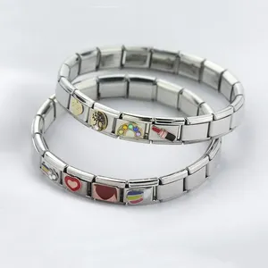 Hapiship 2024 Popular Original Daisy Fashion I <span class=keywords><strong>Love</strong></span> Mummy <span class=keywords><strong>Italian</strong></span> Charm Fit 9mm Pulsera de acero inoxidable Fabricación de joyas DJ346 - Product Image 1