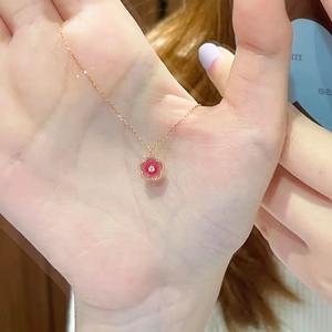 Collier avec bague en diamant jaune taille oreiller, en argent pur S925, diamant de haute qualité riche en carbone, bague de clavicule avec zircon principal - Product Image 1