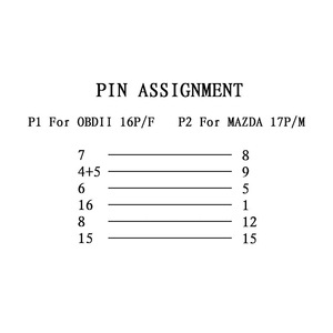 Cho Mazda OBDII 17 Pin 16 pin kết nối cáp ABS mã đọc động cơ <span class=keywords><strong>Analyzer</strong></span> cho DIESEL xe mới Phiên bản phần mềm - Product Image 4