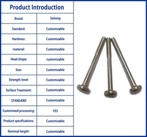 304 Ốc Vít Máy bằng thép không gỉ, ốc vít đầu tròn M10 M9 và bu lông nửa hình chữ thập được sử dụng trong xây dựng - Product Image 2