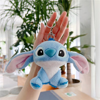 Peluche pendentif petite de 12 cm, motif Stitch violet, pour accessoires de machine à poupées, sacs et cadeaux, vente en gros