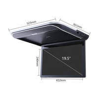 Layar TV LCD Universal Lipat Atas untuk Plafon Mobil 17,3 - 19,5 Inci, Multimedia Ultra Tipis, Monitor Atap Mobil Android