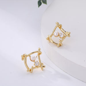 Custom Trendy 18K <b>Gold</b> Plated Waterproof Stainless Steel Hoop <b>Earrings</b> Jewelry <b>Set</b> for Women Party - Product Image 1