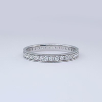 Bijoux de luxe en or blanc 18 carats entièrement sertis de diamants, empilables, diamants créés en laboratoire, bijoux de mode pour femmes, bijoux en or vermeil, bijoux hawaïens