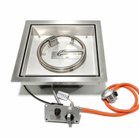 Kit de brûleur à gaz carré en acier inoxydable 304 de 400*400 mm, 55000 BTU, chauffage extérieur