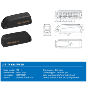 48V 52V 배터리 케이스 SSE-113 <span class=keywords><strong>18650</strong></span> 리튬 전기 자전거 hailong G56 - Product Image 3