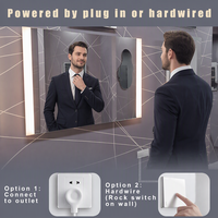 Miroir LED intelligent mural pour salle de bain, étanche, anti-explosion, avec capteur tactile, pour hôtel 5 étoiles