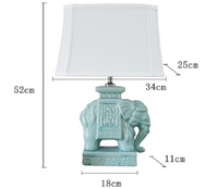 Lampe de table moderne européenne antique éléphant mode créative dynamique en céramique porcelaine chargée 220V AC ampoules électriques