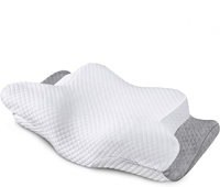 Oreiller cervical en mousse à mémoire de forme de conception de papillon ergonomique personnalisé à chaud pour le soulagement de la pression du cou et des épaules