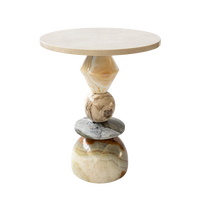 Table d'appoint en marbre haut de gamme, finition naturelle, meuble décoratif pour hôtel, maison, salon, table basse