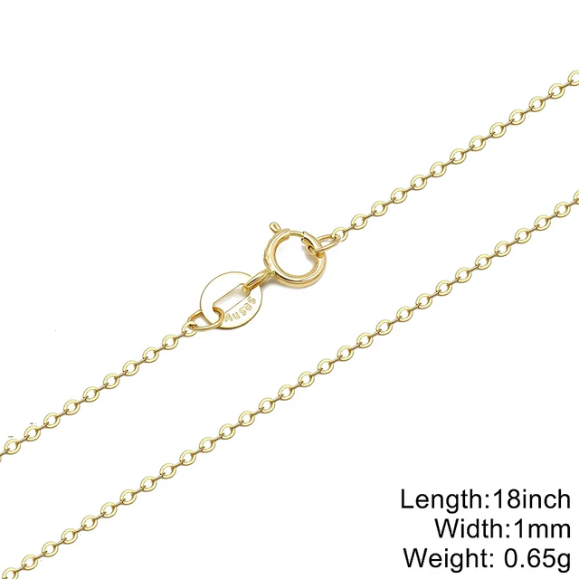 Wholesale Customization Classic Cable Link Chain AU375 9K Manufacture Real Gold Permanent Jewelry Making