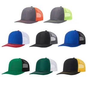 Richardson 112 Hüte hochwertig mit individuellem besticktem Logo Lederaufnäher Herren einfarbig einfarbig Netzgriff Rückseite Trucker-Hutmütze Kappe