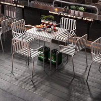 Chaises et tables de style industriel pour espaces de loisirs extérieurs, aménagement créatif pour salons de thé, cafés, cours et balcons en fer forgé
