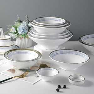 Bol à ramen en mélamine imitation porcelaine, style japonais, grand bol à soupe évasé en plastique, bol à nouilles, durable pour la restauration hôtelière - Product Image 4