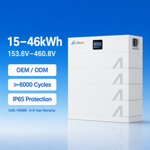 Batterie lithium haute tension empilée de 15 kWh, 23 kWh, 30 kWh, 38 kWh, 46 kWh pour système de stockage d'énergie résidentiel (ESS) et alimentation de secours solaire - Product Image 1
