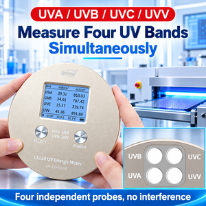 Analyseur d'énergie UV à quatre canaux Linshang LS138 pour l'analyse des données d'irradiation UVA, UVB, UVC, UVV, de la dose, de la température et du facteur de protection (IP) - Product Image 4