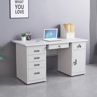 Bureau moderne convertible en métal et acier Tiroirs pratiques Table d'ordinateur pour le personnel de la maison ou du bureau