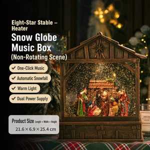 Boîte à <span class=keywords><strong>musique</strong></span> en verre cristal Angel avec lumière LED, eau scintillante rotative, design église, cadeau de Noël, personnalisable OEM - Product Image 6