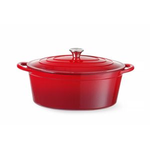 หม้อตุ๋นเหล็กหล่อเคลือบสีแดง HENDI 6.88 ลิตร ขนาด 405x255x(H)134 มม. สำหรับเตาอบ - Product Image 1