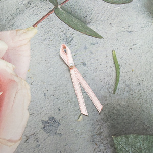 Petit nœud de ruban gros-grain couleur peau 100% polyester personnalisé boucle élastique préfabriquée pour bouteille de parfum et accessoires de sous-vêtements - Product Image 4