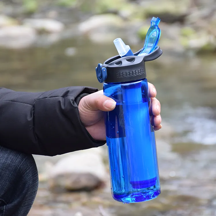 Amazon Hot Sale Wild Exploration Sports Water Filter Bottle With Activated Carbon Purifier Tritan Bottles