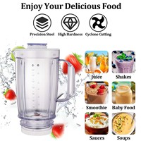 Récipient de rechange en plastique de haute qualité pour mixeur, 1,6 L, sans BPA, avec lames à 4 feuilles