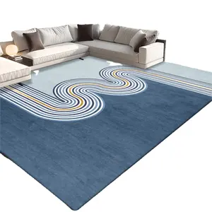 Karpet Sublimasi Mewah Grosir Karpet Permadani 3d Berbulu Kustom Karpet Kotak-kotak Modern untuk Ruang Tamu