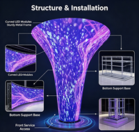 Écran LED flexible incurvé à 360° pour intérieur Shenzhen Prevision Tornado P2 P2.5 P3, mur vidéo LED