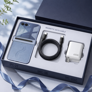 Étuis de téléphone pliables de luxe avec support anneau et câbles USB pour la série Galaxy Z Flip IPC-22 23 24 26 27 IMC-08 – Coffret cadeau - Product Image 2