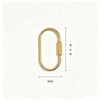 Mousqueton ovale vintage poli en laiton massif brut avec fermoir à vis pour accessoires de bricolage, breloques de porte-clés et décorations artisanales