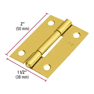 Master con unità 200 cerniera rettangolare 2 'ottone-placcato in acciaio, HERMEX - Product Image 2